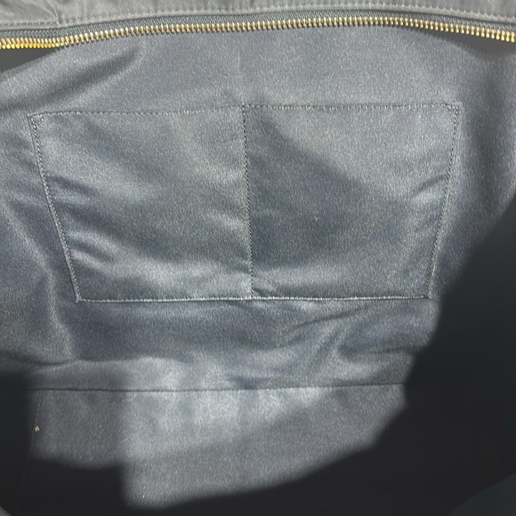 Coach navy blue ruching zip top Court Tote with front blue leather pocket - Picture 10 of 11